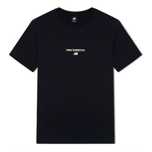 New Balance Logo T-Shirt Asia Sizing 'Black White' AMT22354-BK