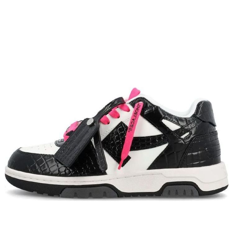 (WMNS) Off-White Out Of Office Croc-Effect Sneakers 'Black Pink White' OWIA259S23LEA0060110