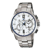 CASIO Sports Solar Powered Stainless Steel Strap White Dial Mens White Analog OCW-T2000-7A