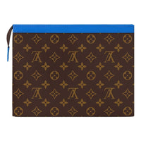 LOUIS VUITTON Pochette Voyage MM Monogram Macassar Canvas 'Blue' M82856