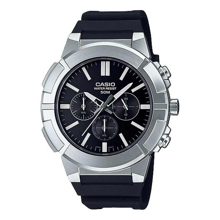 CASIO Male DRESS Japan / South Korea Fashion Sports Black Analog MTP-E500-1AV
