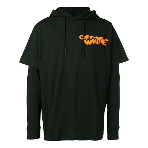 Off-White Alphabet Printing Long Sleeves hoodie Black OMBB042R190030141019