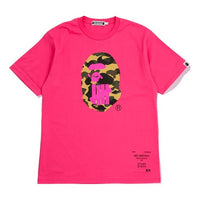 A Bathing Ape x UNDEFEATED Shanghai limited Ape Head Tee 'Rose Red' TBD-BAPE-019