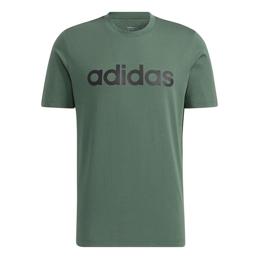 adidas neo M Ce Logo Tee Logo Printing Round Neck Sports Short Sleeve Green HC9949