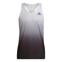 Men's adidas Stripe Logo Gradient Round Neck Pullover Sports Vest Gray HA3691