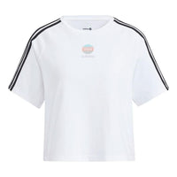 (WMNS) adidas Neo Contrast Stripe Sports T-Shirt Asia Sizing 'White HF7284