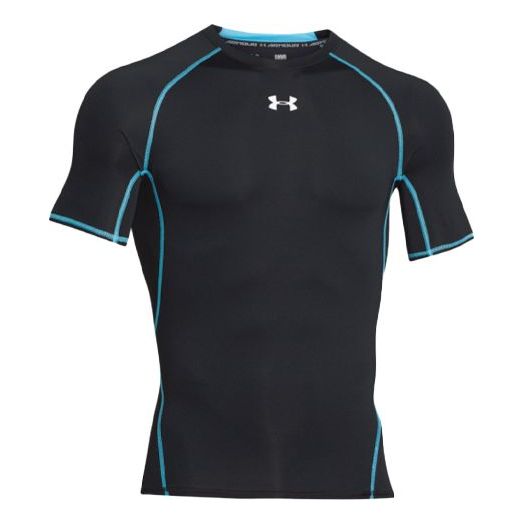 Men's Under Armour HeatGear Armour Short Sleeve Sports Tops Black 1257468-002