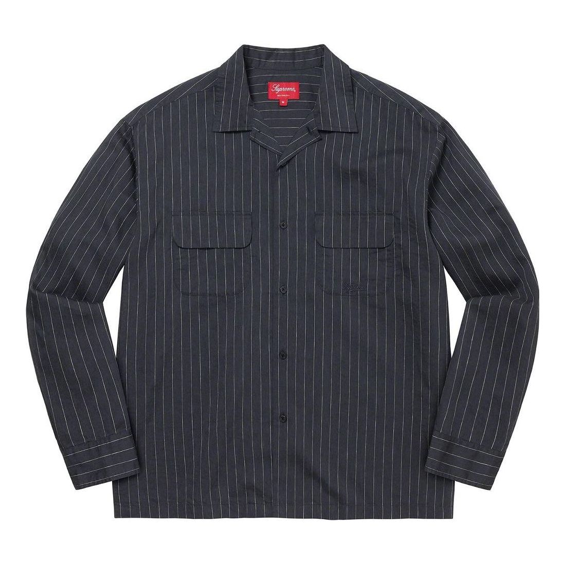 Supreme SS23Week9 Pinstripe Linen Shirt 'Navy' SUP-SS23-166