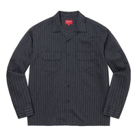 Supreme SS23Week9 Pinstripe Linen Shirt 'Navy' SUP-SS23-166