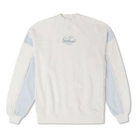 (WMNS) Converse Denim Patchwork Crew Sweatshirt Asia Sizing 'White' 10025520-A01