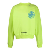 Men's Off-White FW22 Pattern Printing Pullover Long Sleeves Version Green OMBA035R20E300036288