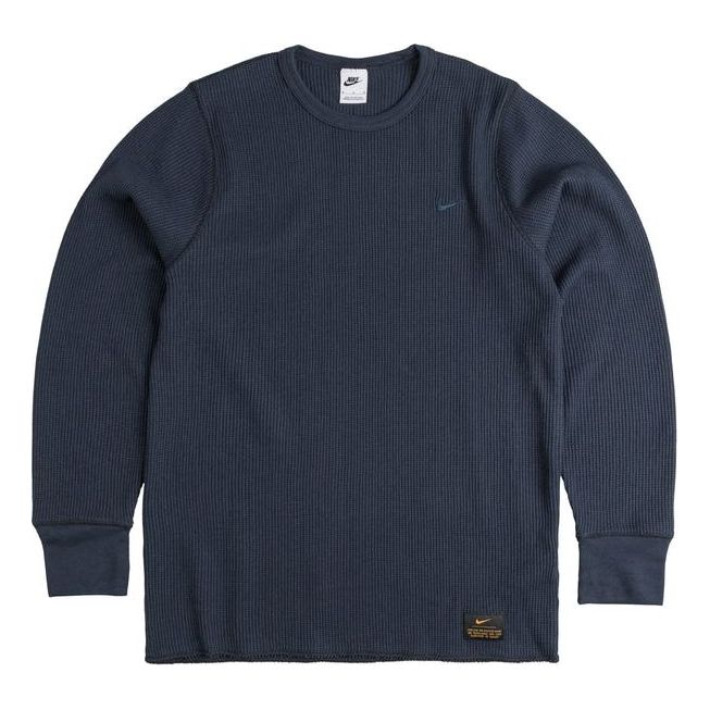 Nike Long-Sleeve Heavyweight Waffle Top 'Dark Obsidian' DX0894-451