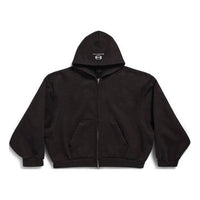 (WMNS) Balenciaga Unity Sports Icon Boxy Zip-up Hoodie Large Fit 'Black' 787354TQVD59034