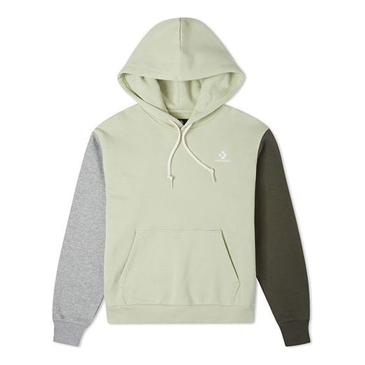 (WMNS) Converse Embroidered Star Chevron Pullover Hoodie Asia Sizing 'Olive' 10023912-A01