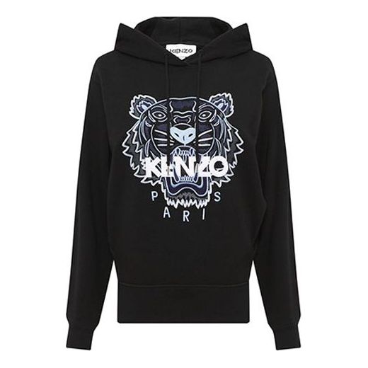 (WMNS) KENZO Embroidered Tiger Head Logo Hoodie Black FB52SW8714XA99