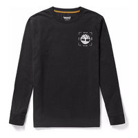 Men's Timberland Logo Printing Round Neck Long Sleeves Black A2BP8001