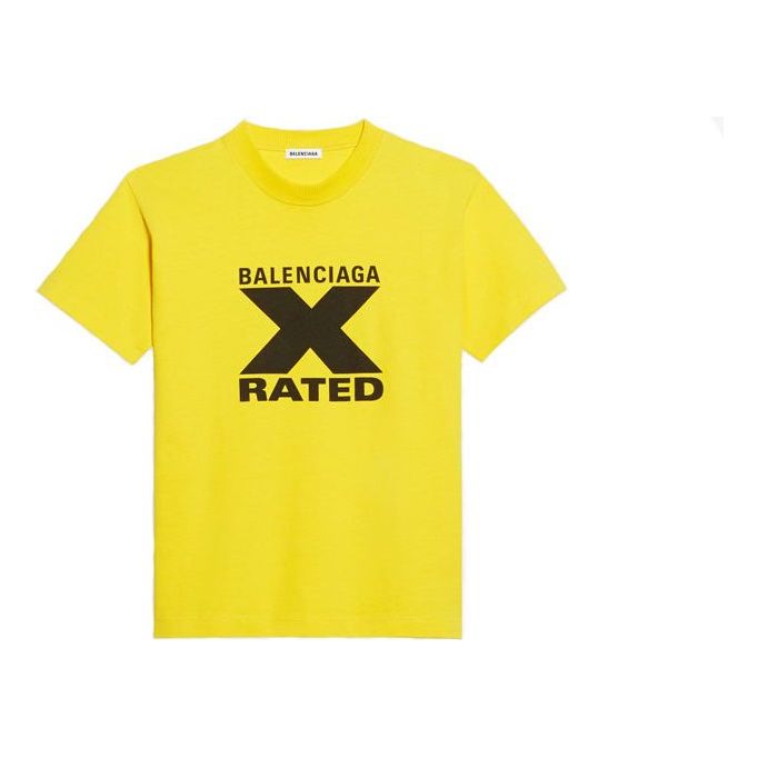 Balenciaga X-Rated Small Slim Fit Short Sleeve Yellow 612964TIVA71802