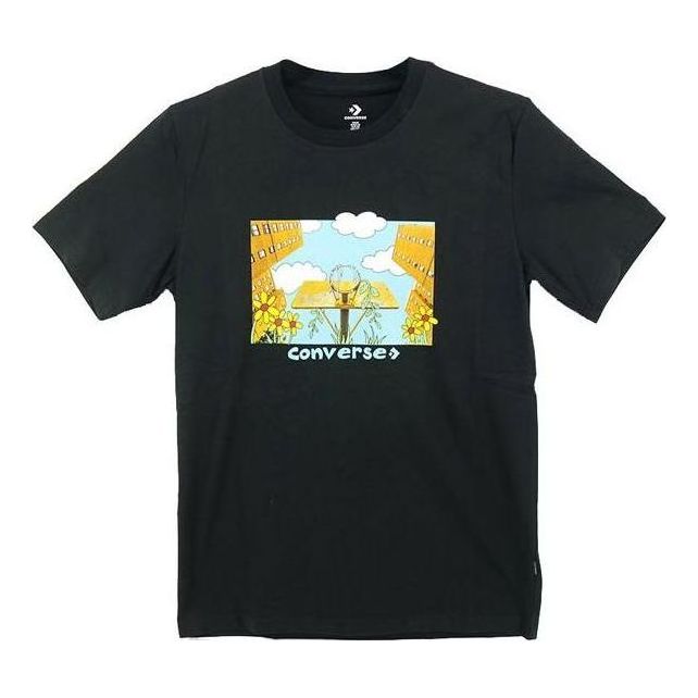 Converse Overgrown Hoops T-Shirt Asia Sizing 'Black' 10023257-A01