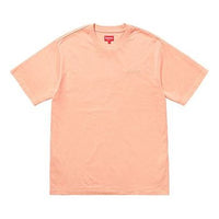Supreme SS18 Overdyed Tee Peach Washed Embroidered LOGO Short Sleeve Unisex Pink SUP-SS18-0057