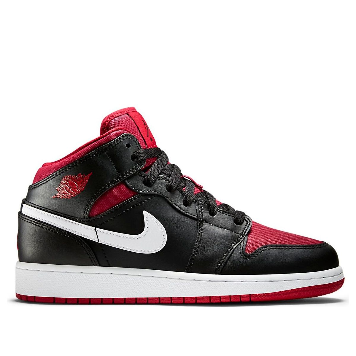 (GS) Air Jordan 1 Retro Mid 'Black Red White' 554725-020