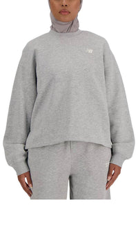 (WMNS) New Balance Linear Heritage Brushed Back Fleece Crewneck Sweatshirt Asia Sizing 'Grey' WT33532-AG