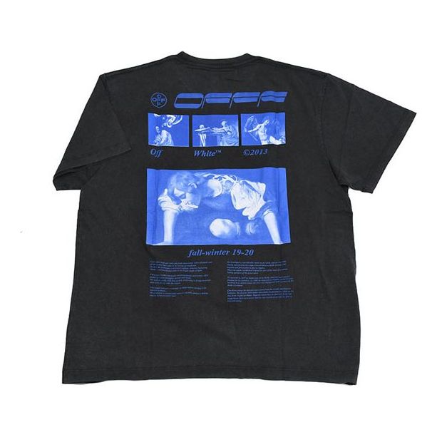 Off-White Hardcore Caravaggio short-sleeved Printed Men Grey OMAA038F191850091030