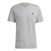adidas Pocket Tee M Embroidered Sports Short Sleeve Gray GN6848