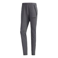 Men's adidas Xplr Stretch Pt Logo Pattern Loose Straight Sports Pants/Trousers/Joggers Gray EH5015