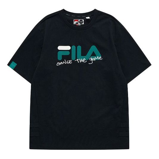 FILA FUSION Casual Sports Round Neck Loose Short Sleeve Black T11M123102F-BK