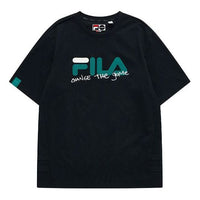 FILA FUSION Casual Sports Round Neck Loose Short Sleeve Black T11M123102F-BK