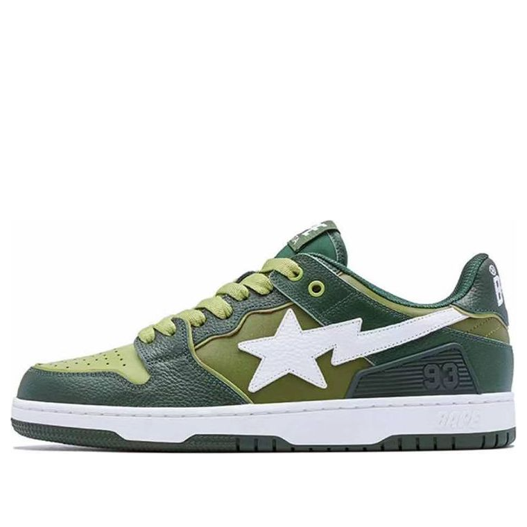 A BATHING APE Sk8 Sta Leather Low 'Green' 1J30-191-024-GREN