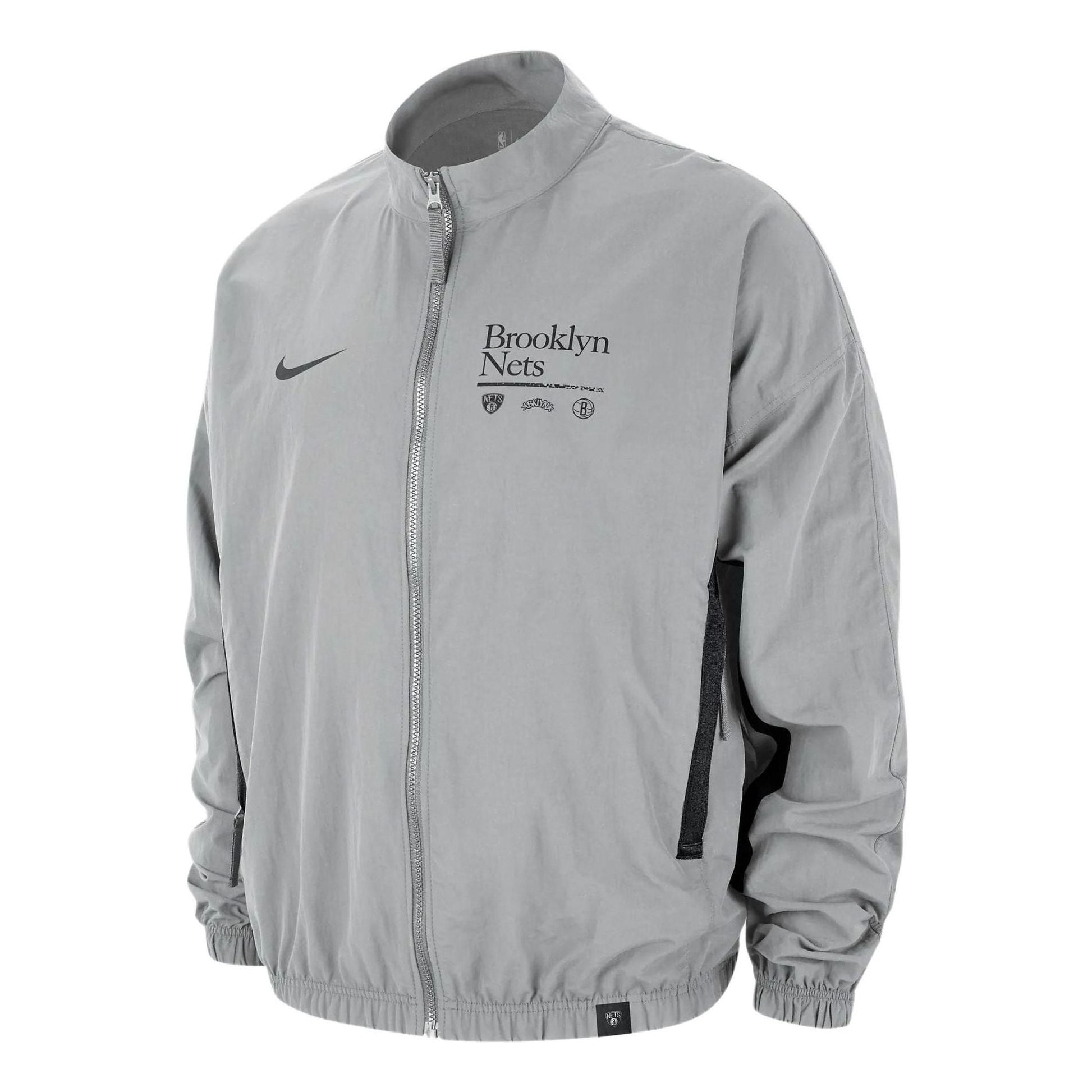 Nike NBA Brooklyn Nets DNA Courtside Woven Graphic Jacket 'Silver Black' FD8524-007