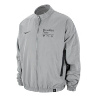 Nike NBA Brooklyn Nets DNA Courtside Woven Graphic Jacket 'Silver Black' FD8524-007