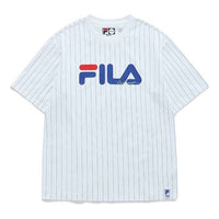 FILA FUSION Stripe Logo Loose Short Sleeve White T11M122108F-BU