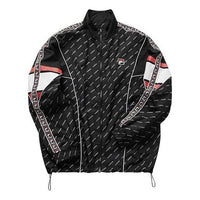 FILA FUSION Full Print Woven Sports Jacket Couple Style Black T11M931703F-BK