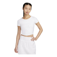 (WMNS) Nike One Fitted Dri-FIT Cropped T-Shirt Asia Sizing 'White' FN2805-100