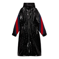 (WMNS) Gucci GG Lacquer Fabric Coat With Web 'Black' 771717-ZAPKY-1043