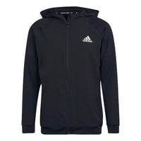 Men's adidas Casual Sports Hooded Zipper Jacket Japanese Version Black HA6366