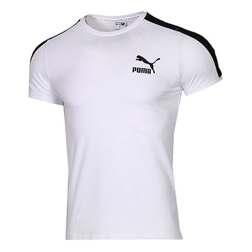 PUMA Slim Fit Round Neck Short Sleeve White 530016-02
