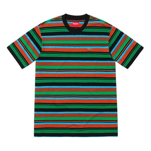 Supreme SS19 Multi Stripe SS Top Black Tee SUP-SS19-132