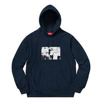 Supreme Classic Ad Hooded Sweatshirt 'Navy White' SUP-SS19-837