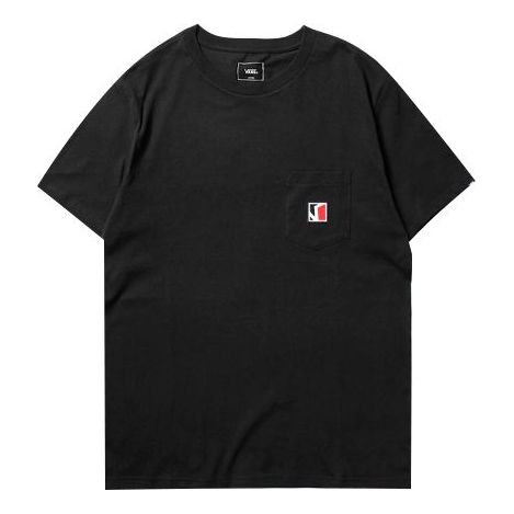 Vans Pocket Embroidered Short Sleeve Couple Style Black VN0A4URTBLK