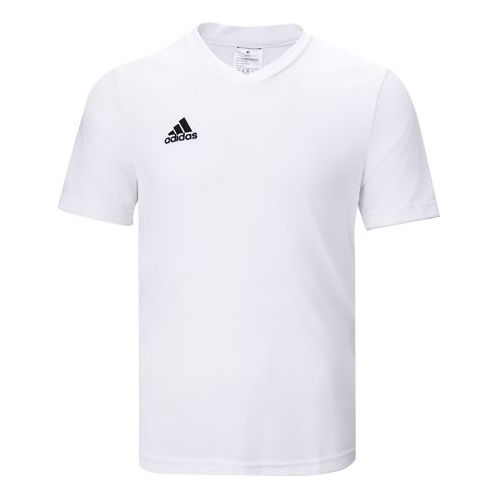 Men's adidas Solid Color Minimalistic Logo Embroidered Casual Sports Short Sleeve White T-Shirt HC5071