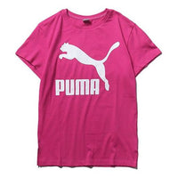 (WMNS) PUMA Classics Logo Tee Large Logo Short Sleeve Red 596512-15