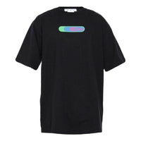 Men's Off-White SS22 Logo Printing Round Neck Pullover Short Sleeve Loose Fit Black T-Shirt OMAA125S22JER0031055