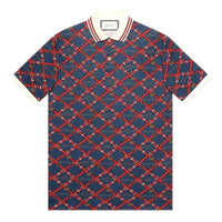 Gucci Belt Check Polo Shirt 'Blue Red' 587461-XJBPI-4062