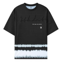 FILA Alphabet Printing Contrasting Colors Knit Short Sleeve Black A11M121108F-BK