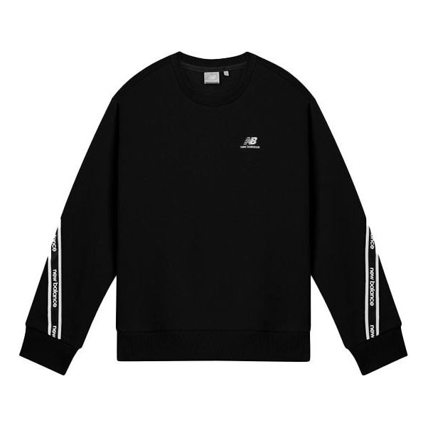 (WMNS) New Balance Crew Neck Pullover Asia Sizing 'Black White' NCA3N512-BK