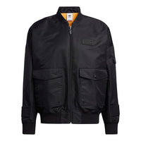 adidas originals Solid Color Multiple Pockets Casual Sports Jacket Black H07081