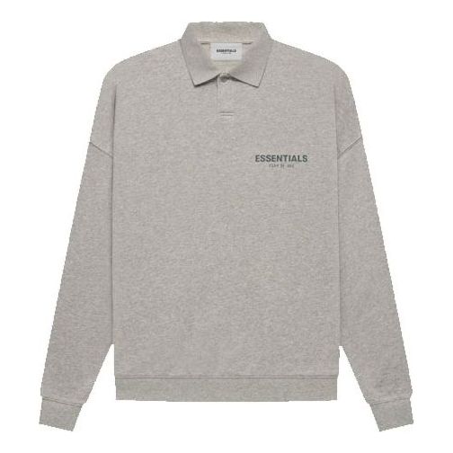 Fear of God Essentials FW21 Long Sleeve Polo Shirt 'Heather Oatmeal' FOG-FW21-141